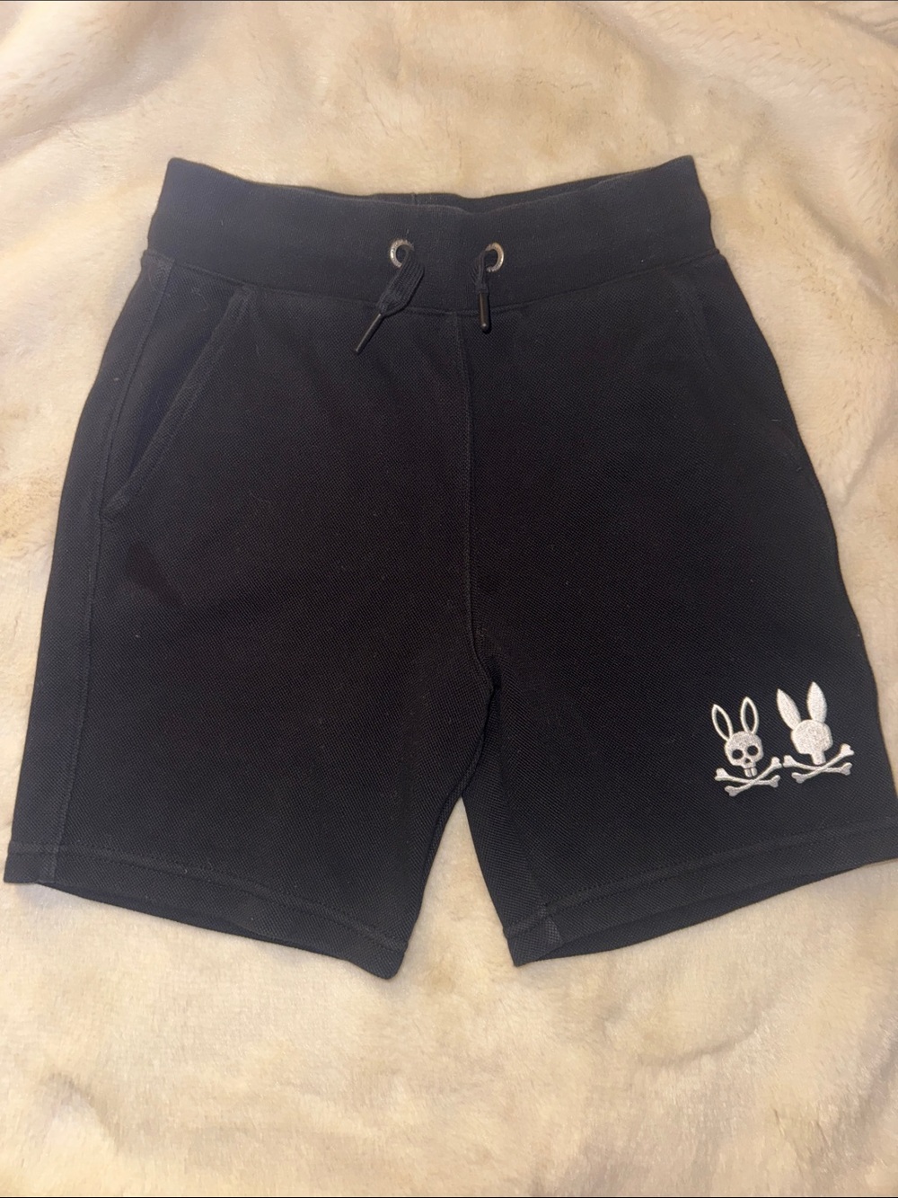 Psycho Bunny Black Drawstring Kids Shorts